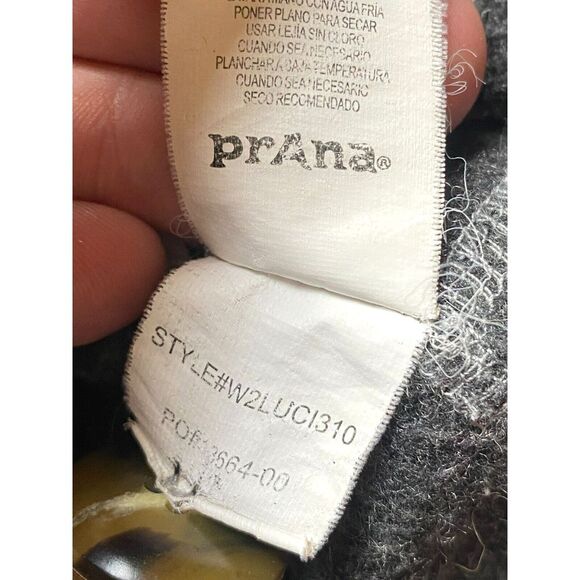 Prana Sweater Womens Small Gray Lucia Funnel Nylon Wool Blend Outdoor Drawstring - Picture 3 of 12